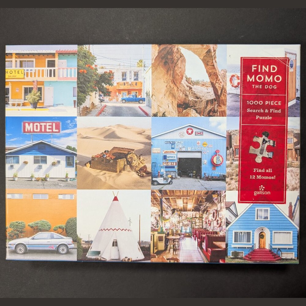 Galison "Find Momo" 1000-piece Search-and-Find Jigsaw Puzzle, Complete